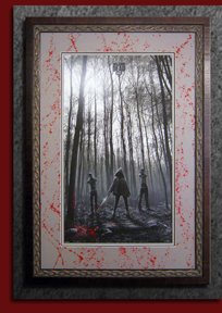 walking dead poster custom mat with stacked frame